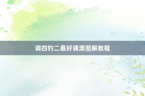 调四钓二最好调漂图解教程