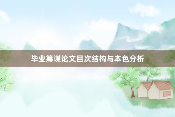 毕业筹谋论文目次结构与本色分析